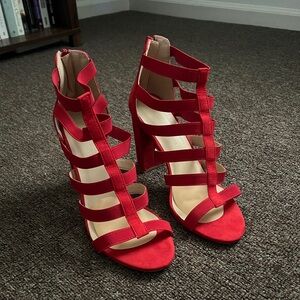 Red Strappy Heels